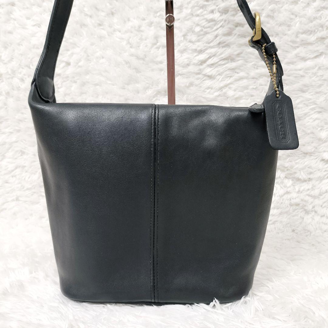 COACH コーチ バケツ型 ファスナー オールレザーショルダーバッグ チャーム