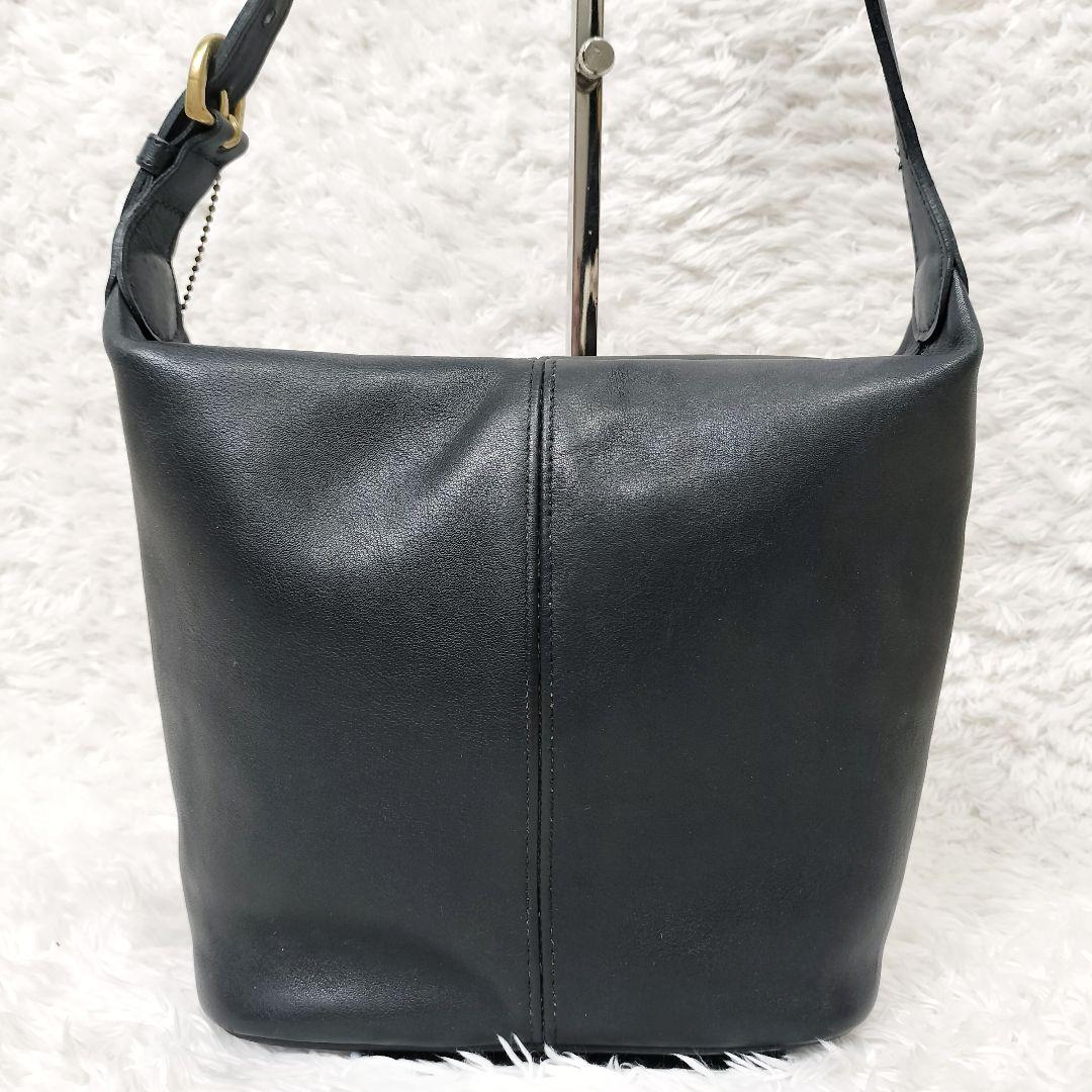 COACH コーチ バケツ型 ファスナー オールレザーショルダーバッグ チャーム
