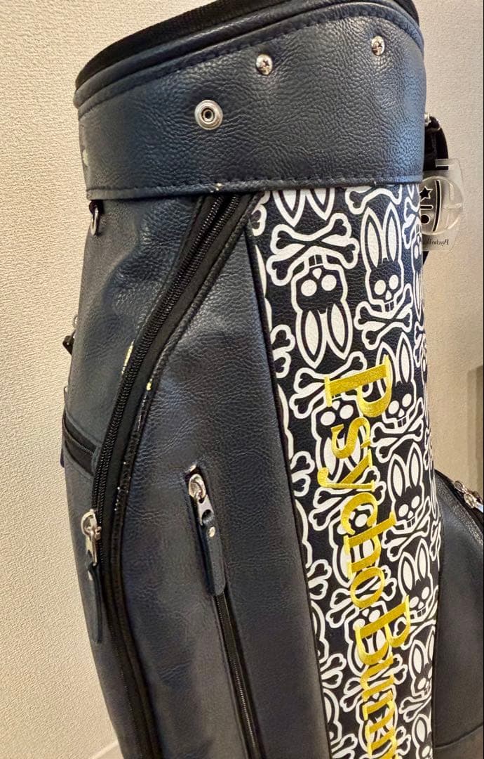 Psycho Bunny キャディバッグ 紺/白/黄色