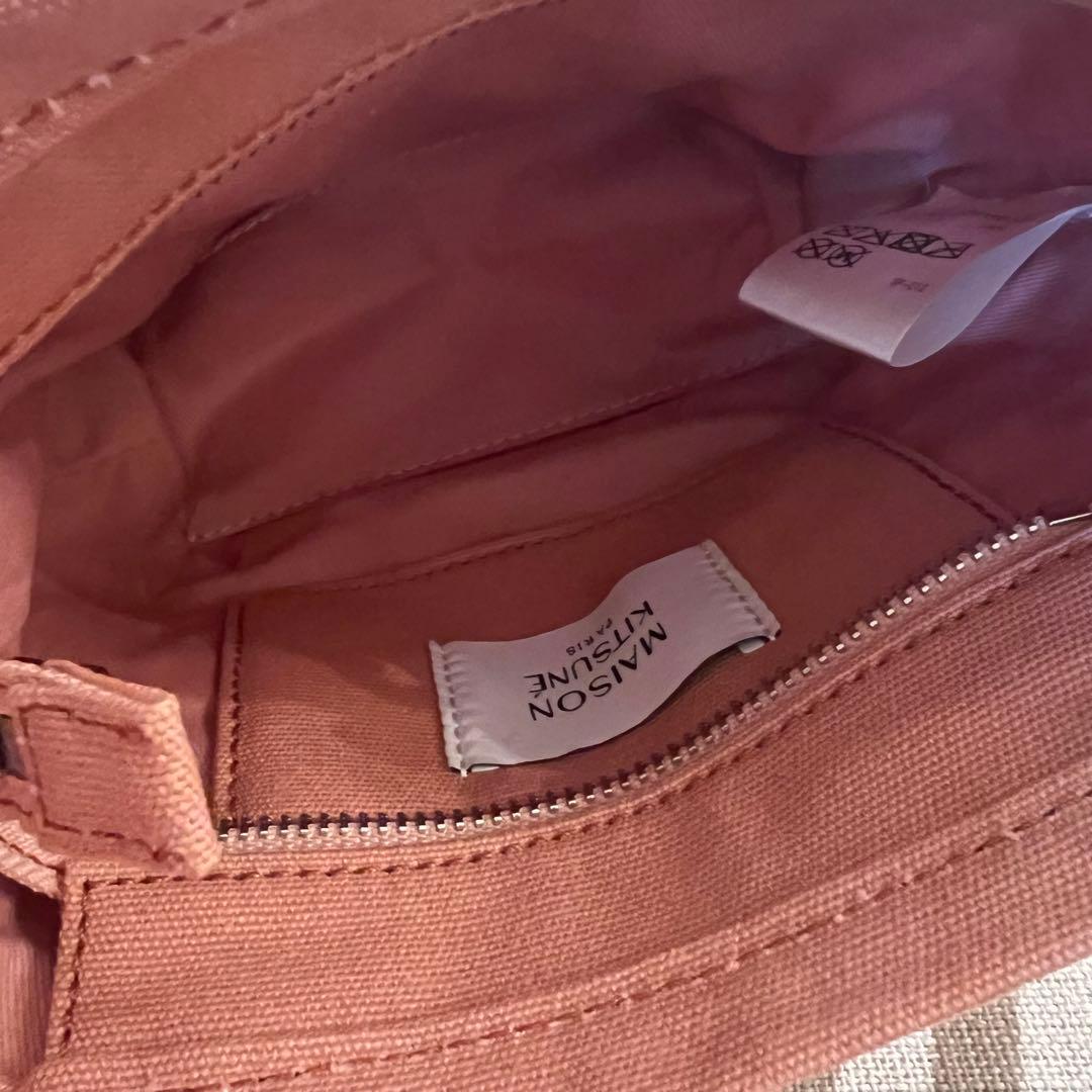 Maison Kitsuné ピンク ミニトートバッグ