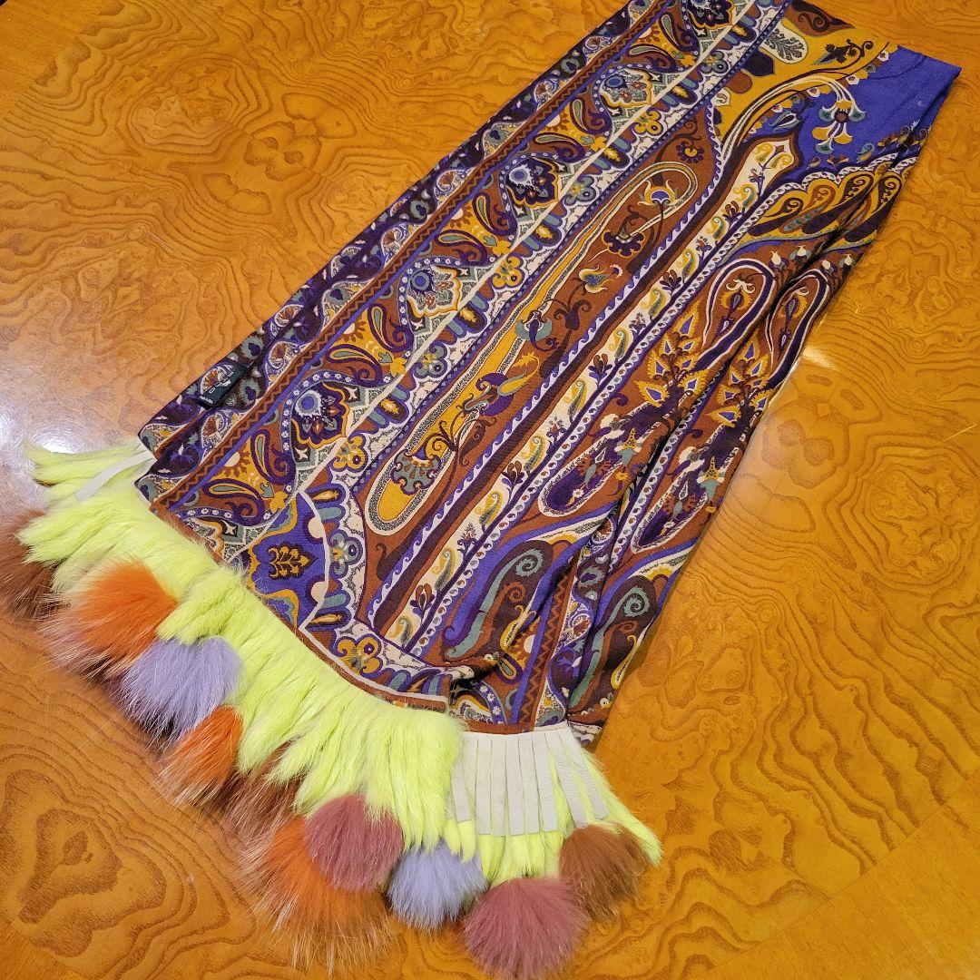 ETRO ペイズリー柄 大判 ファーストール マフラー