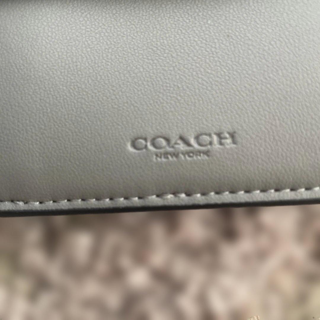 COACH 二つ折り財布 COIN WALLET SIG グレー/チャコール