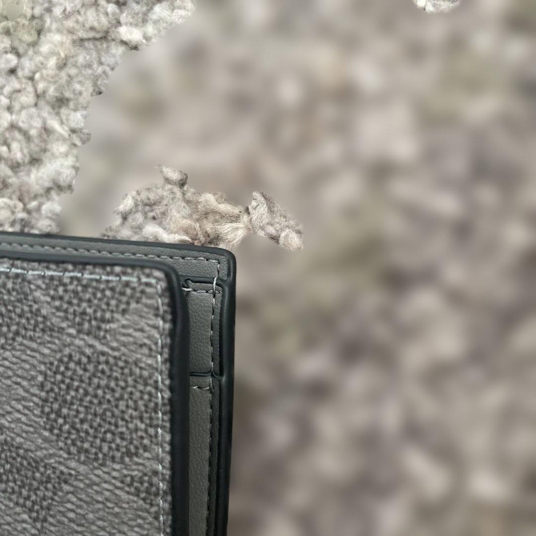 COACH 二つ折り財布 COIN WALLET SIG グレー/チャコール