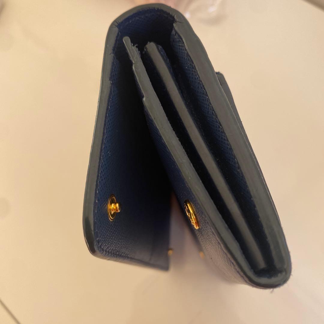 週末値下げ　PRADA ネイビー 長財布 カードケース付き　正規品