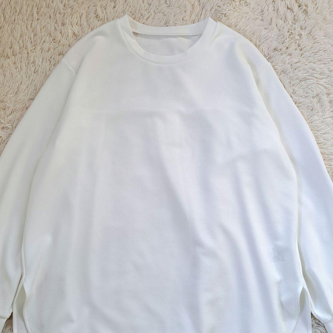 美品 ビアズリー Tブラウス カットソー 洗える バックタック 白 ゆったり