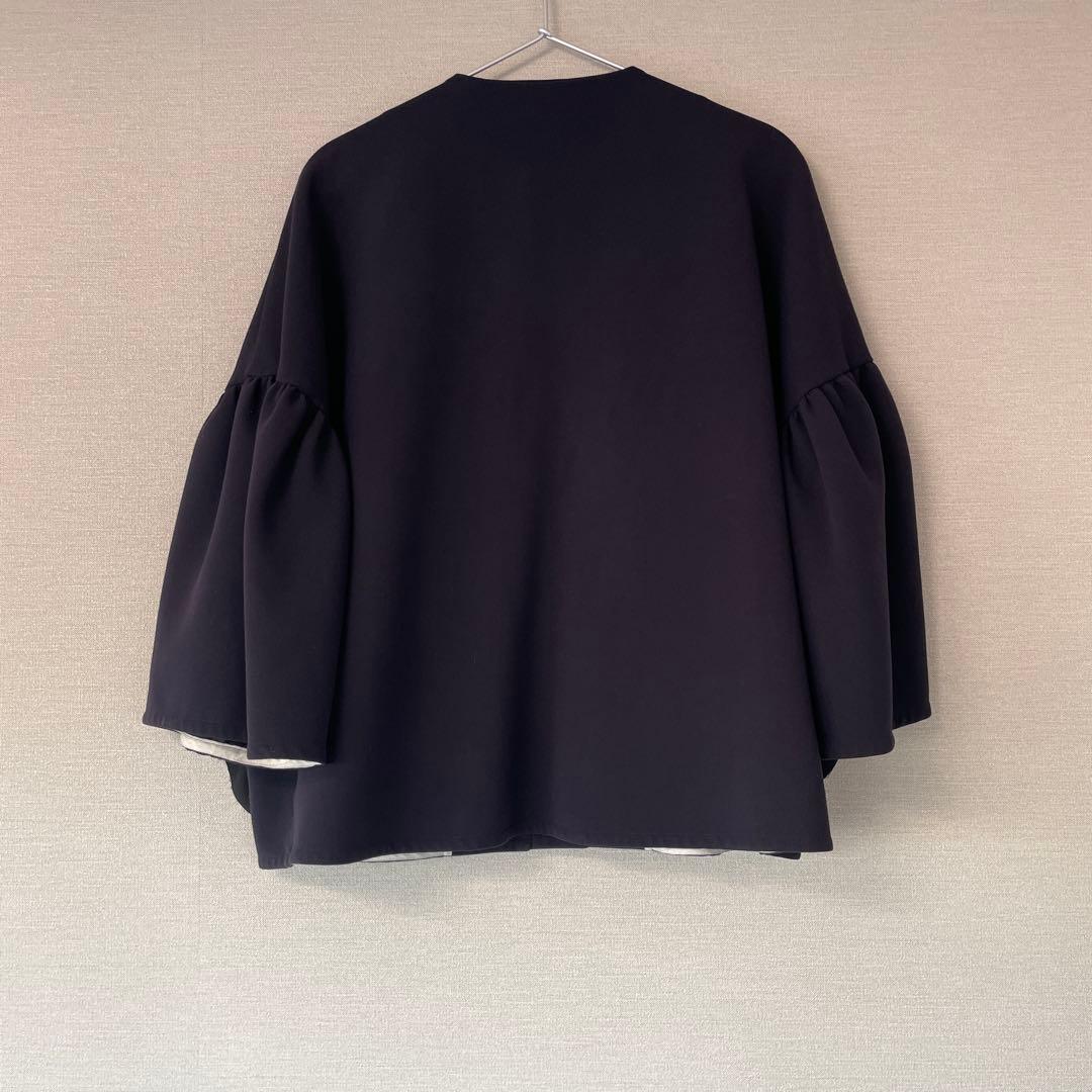 yoriヨリポケットフリルジャケットネイビー