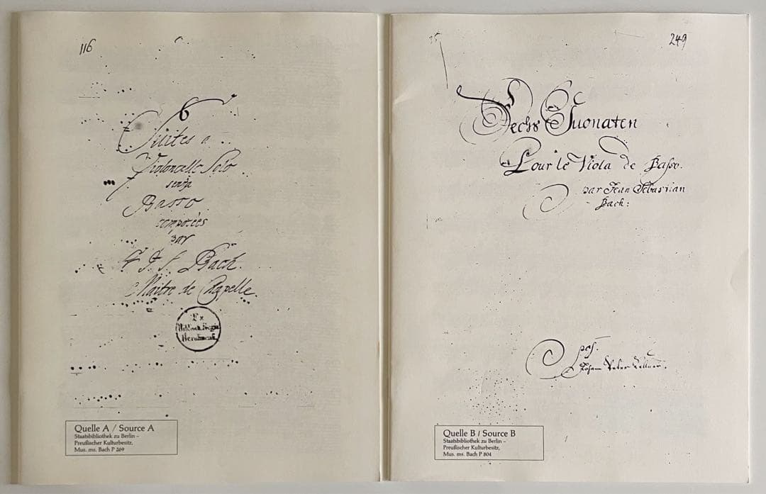 バッハ◇無伴奏チェロ組曲◇BWV1007-1012◇原典版◇ベーレンライター版◇