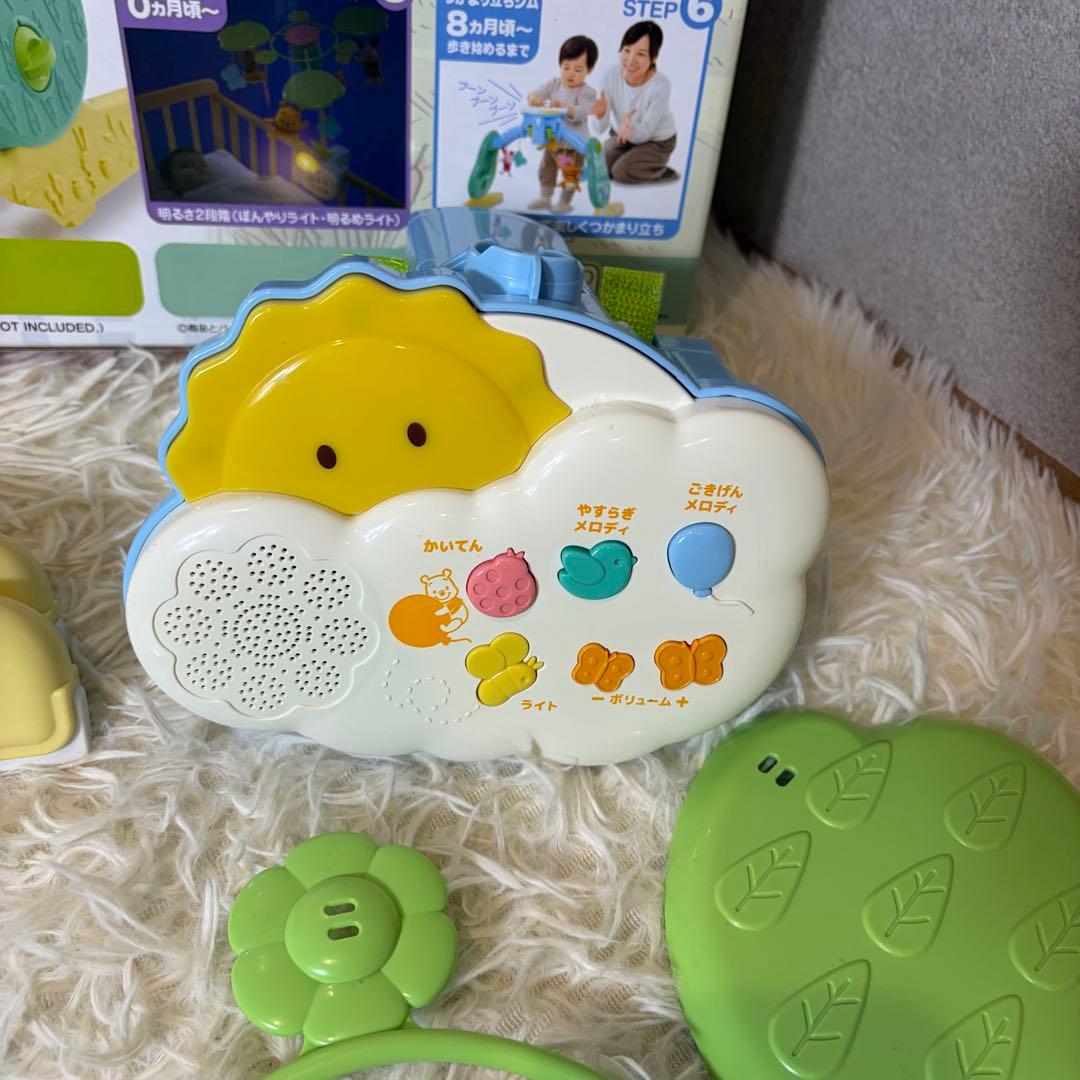 ほぼ未使用 くまのプーさんプーメリー えらべる回転6wayジムにへんしんメリー