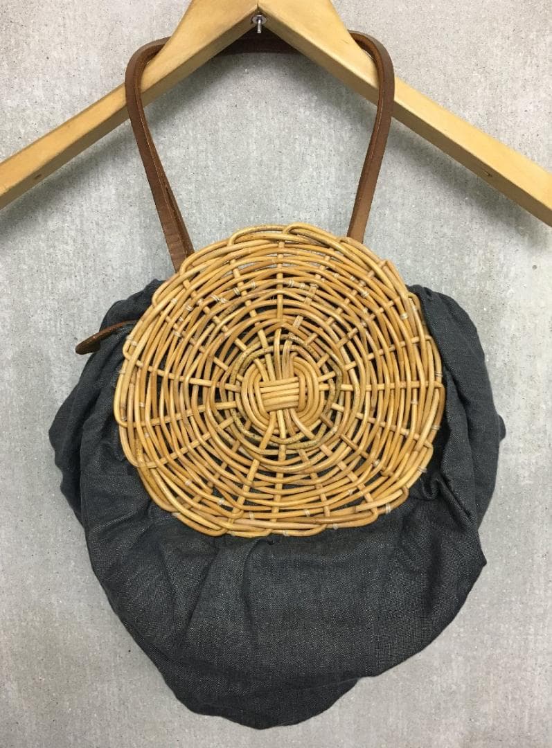 エバゴス 清涼 美品WAHAHA 紅籐 籠 カゴ 切替 トートバッグ