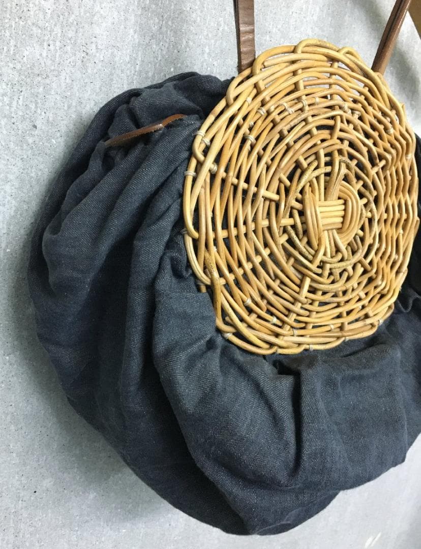 エバゴス 清涼 美品WAHAHA 紅籐 籠 カゴ 切替 トートバッグ