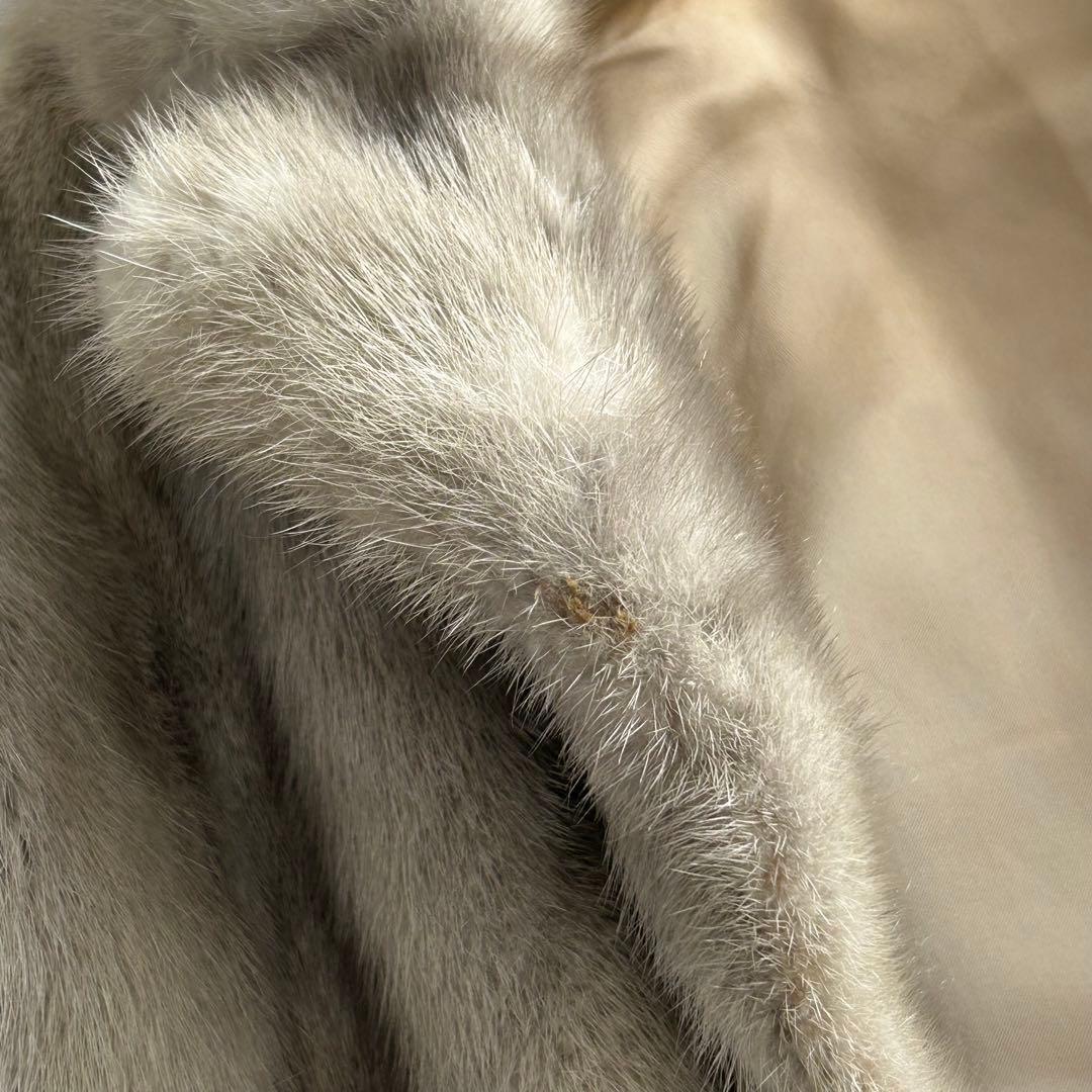 サファイアミンク ベスト リアルファー 毛皮 ジレ ロング グレージュ 13