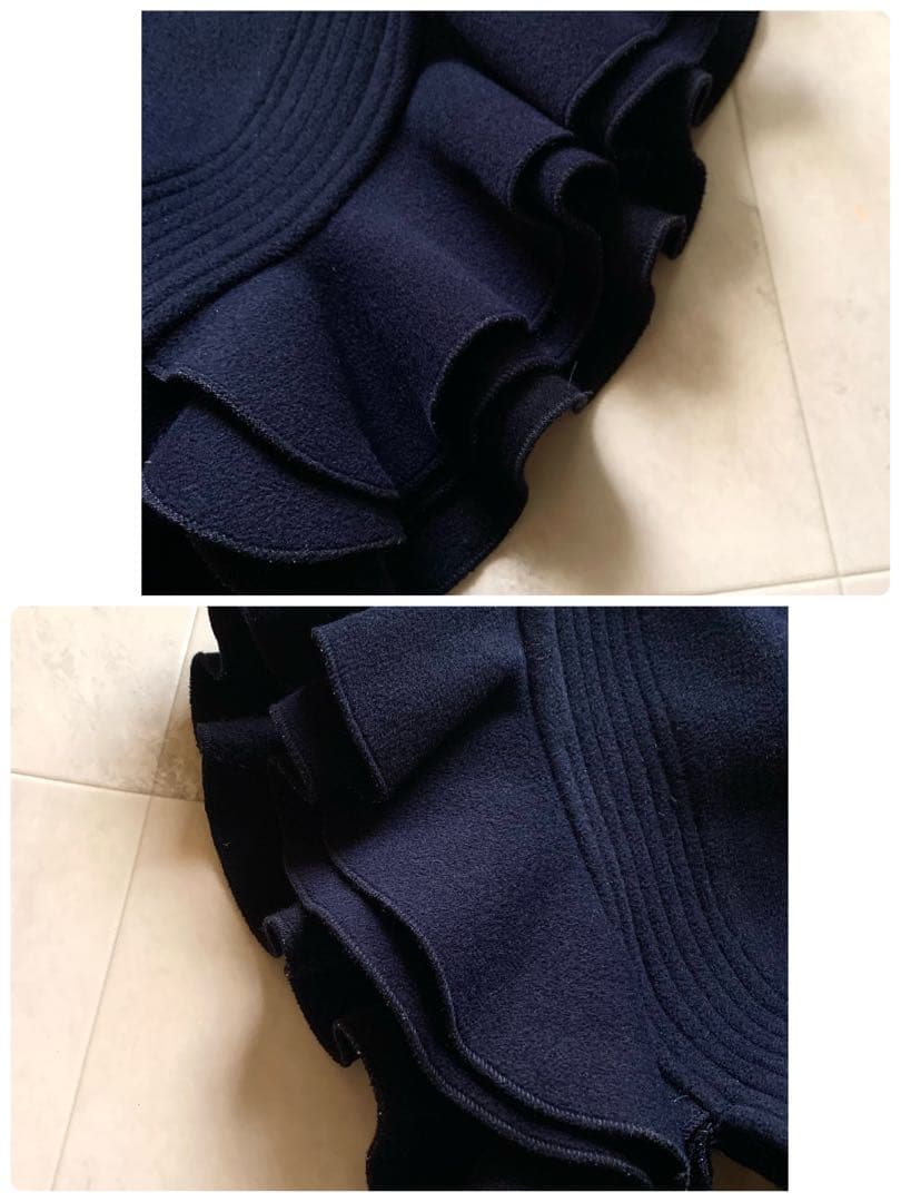 美品♡ソブ ダブルスタンダード ポンチョ アンゴラ フォックスファー 紺