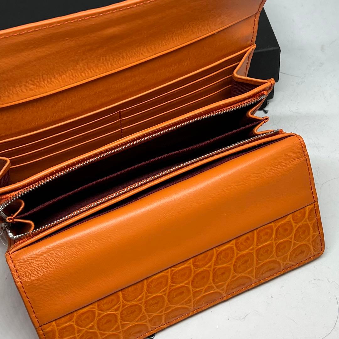 日本が平和でありますように 専用新品　ヘンローンクロコダイルオレンジ長財布