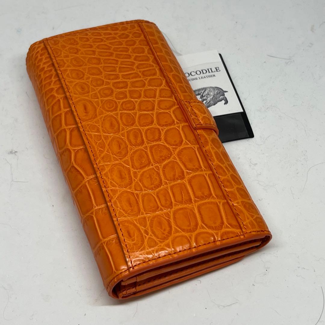 日本が平和でありますように 専用新品　ヘンローンクロコダイルオレンジ長財布