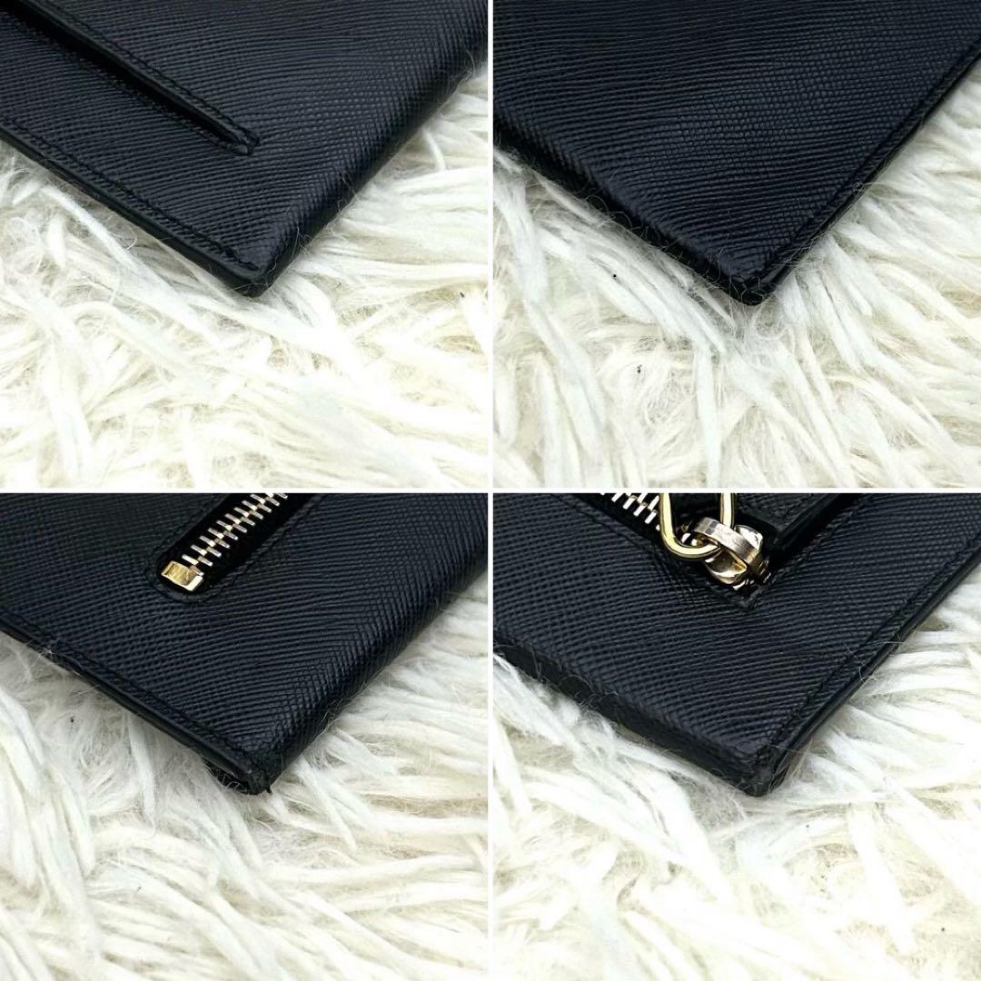 ［美品］PRADA プラダ サフィアーノレザー 長財布 ブラック