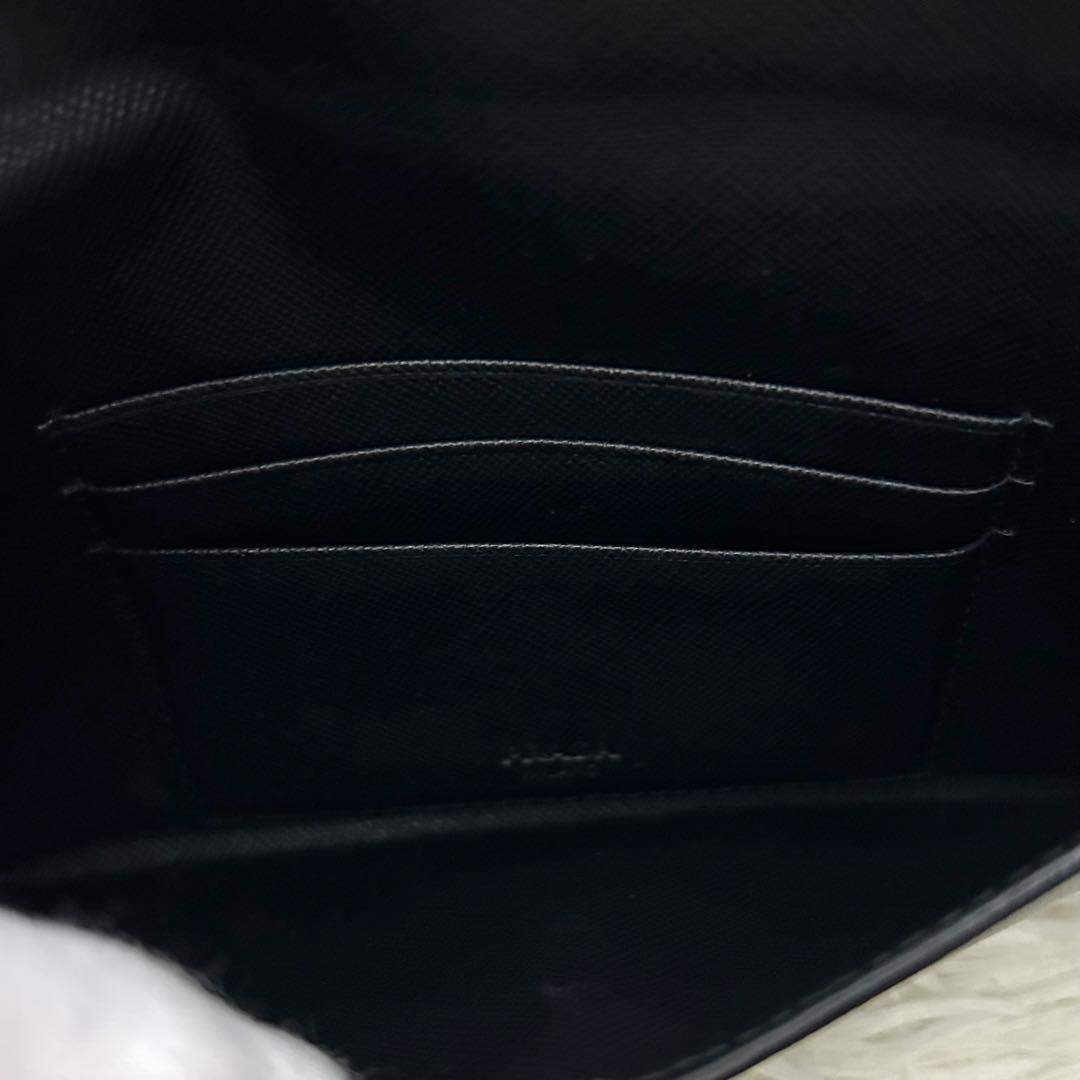 ［美品］PRADA プラダ サフィアーノレザー 長財布 ブラック