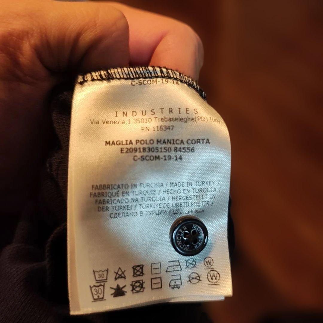 MONCLER 黒 ポロシャツ カーキ襟