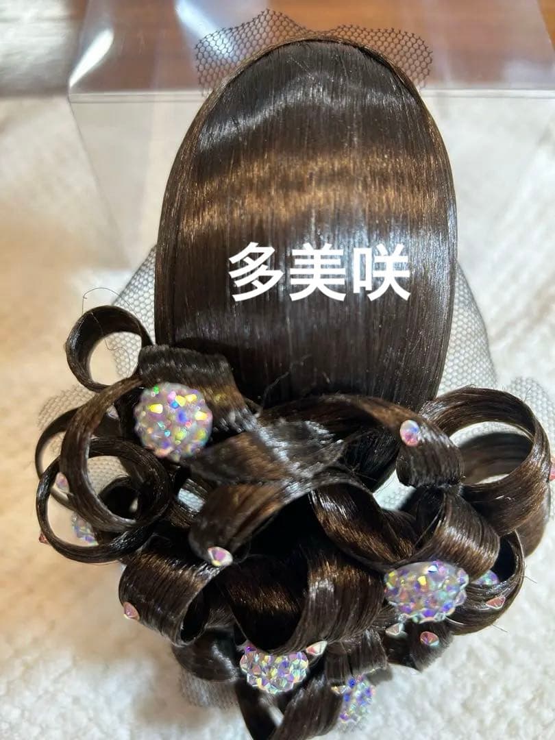 多美咲　ヘアドレス雫型 ダークブラウン カールヘアアクセサリー