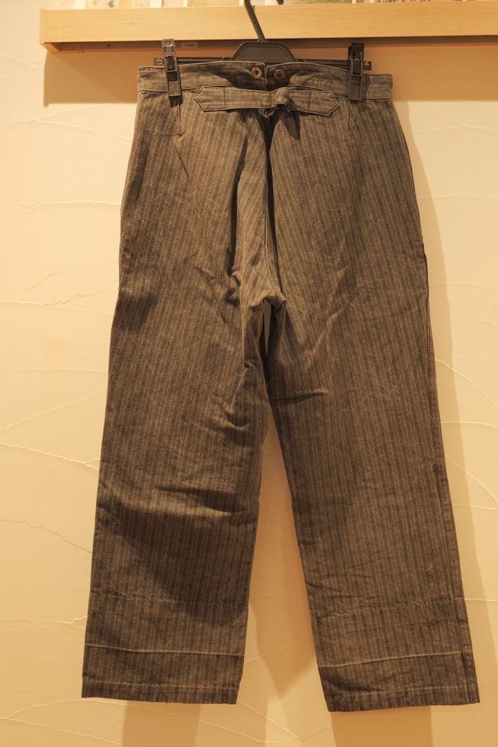限定セール　モンサンミッシェル　ストライプ ワークパンツ グレー
