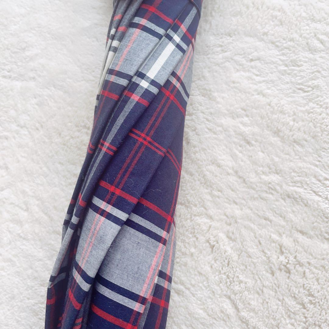 美品　Traditional Weatherwear チェック柄 ネイビー　長傘