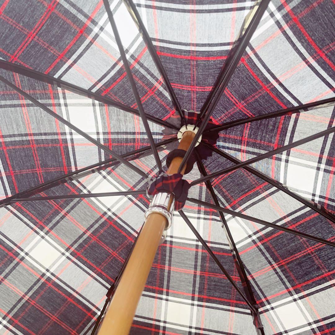 美品　Traditional Weatherwear チェック柄 ネイビー　長傘