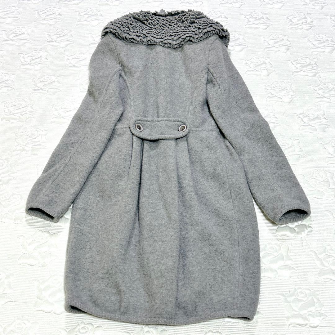 美品❤︎ イタリア製 エルマンノシェルヴィーノ フリル襟 アンゴラ ウールコート