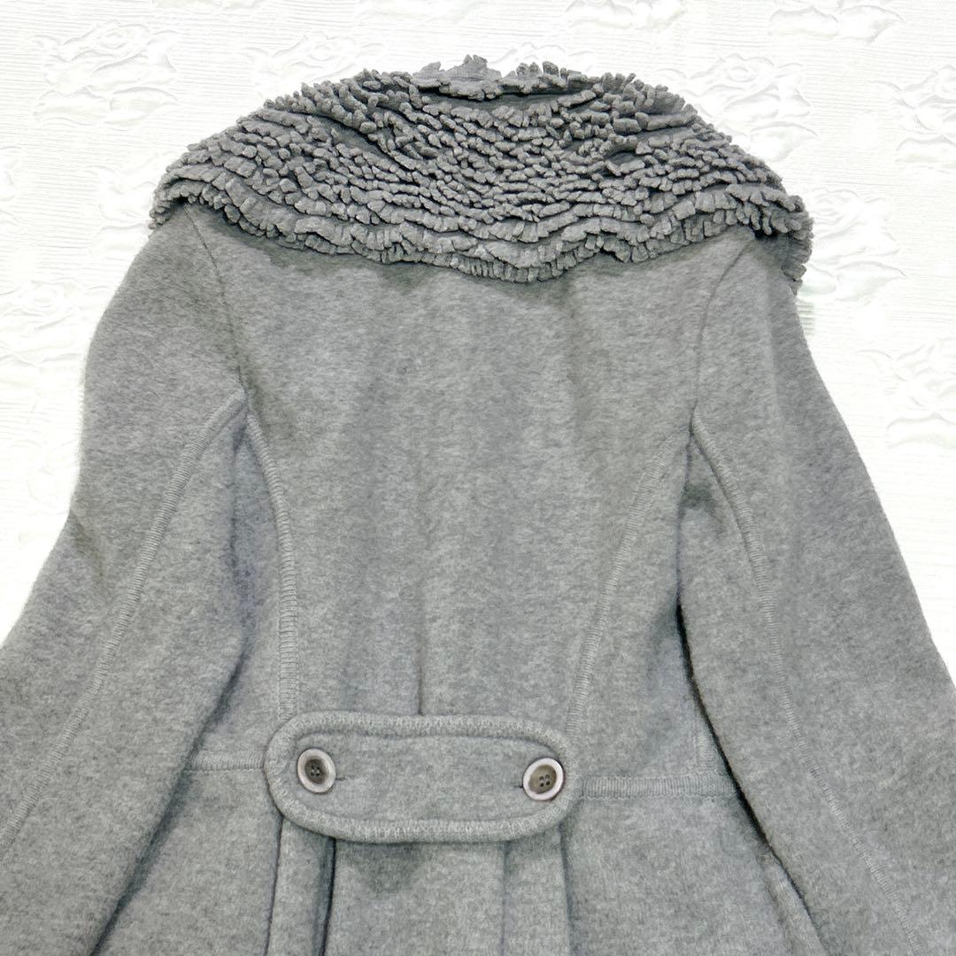 美品❤︎ イタリア製 エルマンノシェルヴィーノ フリル襟 アンゴラ ウールコート
