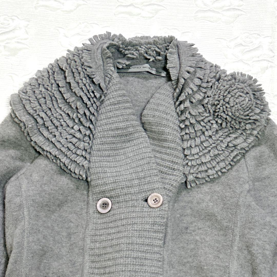 美品❤︎ イタリア製 エルマンノシェルヴィーノ フリル襟 アンゴラ ウールコート