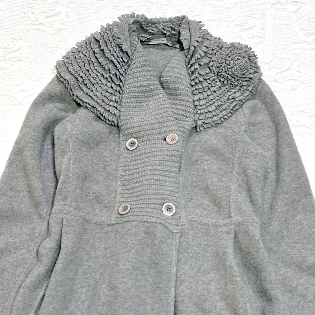 美品❤︎ イタリア製 エルマンノシェルヴィーノ フリル襟 アンゴラ ウールコート