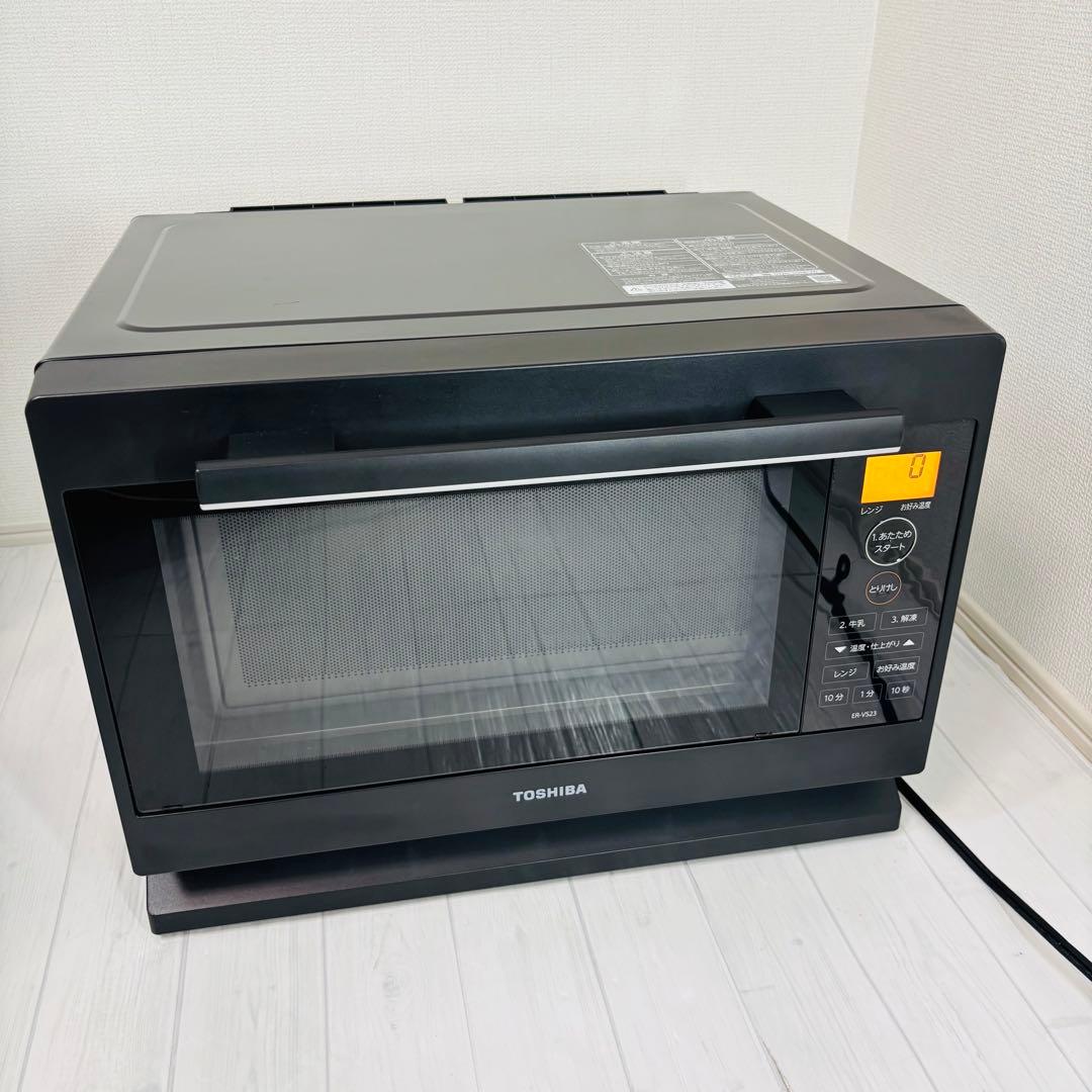 【庫内美品】 TOSHIBA 電子レンジ ER-VS23-K 21年製 フラット