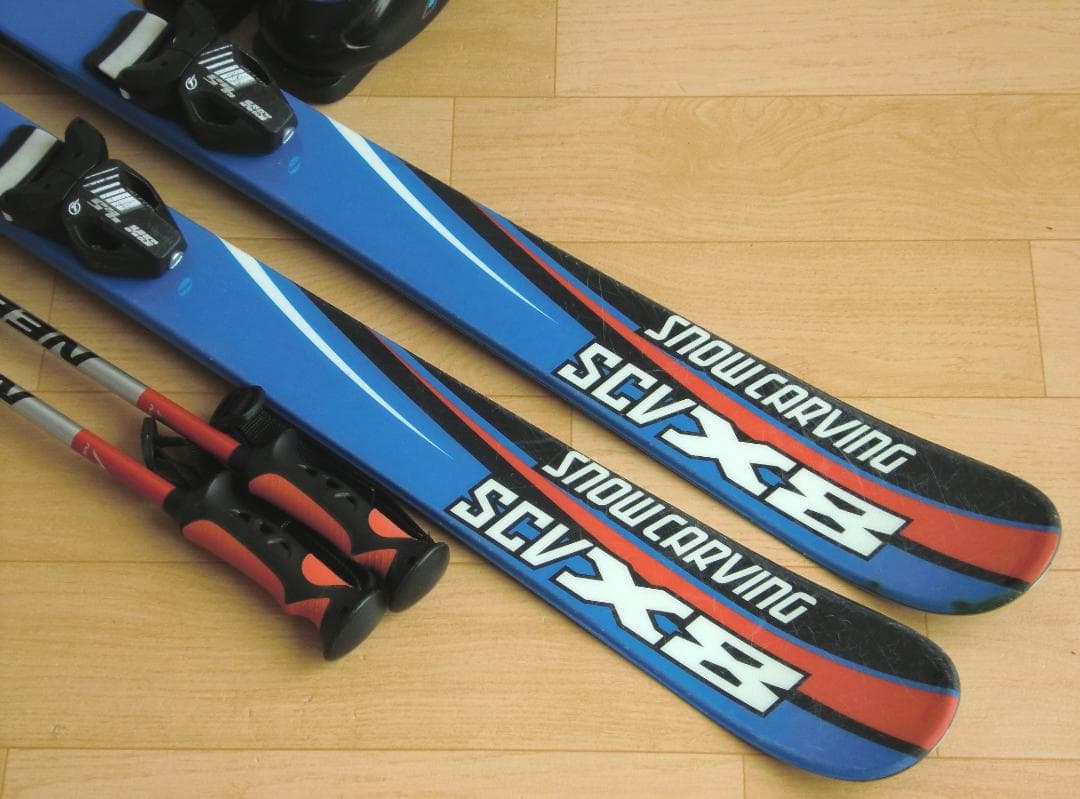 ■■送料無料■CARVING■子供用スキー4点セット■板130/靴23■