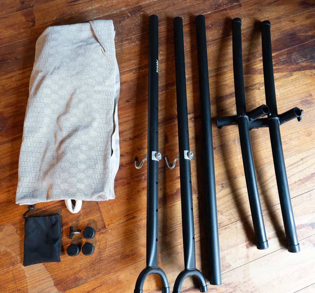 【１回使用のみ】susabi ダブルハンモック ブラウン×ブラックスタンド