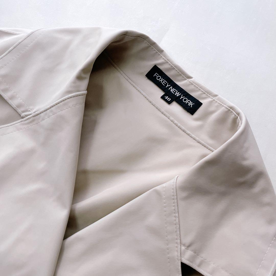極美品✨フォクシー トレンチコート ダブルボタン ロゴ刻印 ベルト付き 40