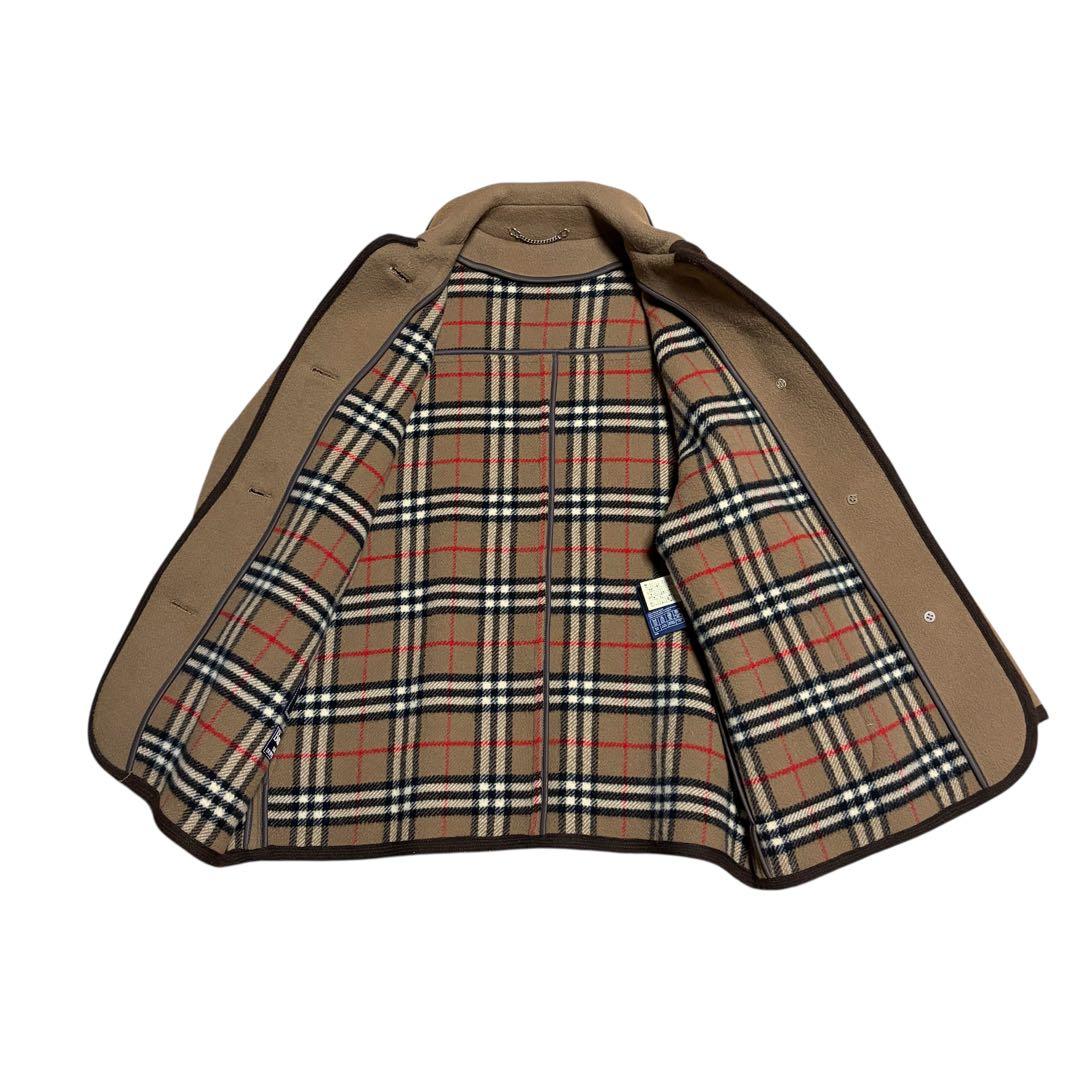 英国製　BURBERRYS　バーバリー　ウールコート　ノバチェック　くるみボタン