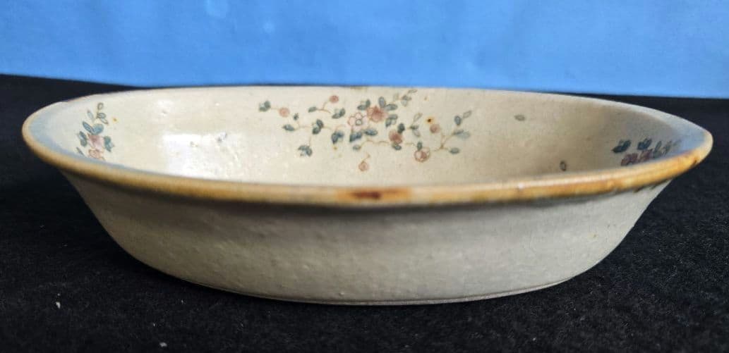 市野吉記　コウホ窯　シノワズリ　楕円深皿　花　➄