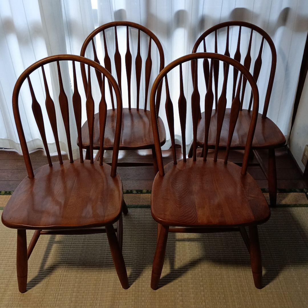 柏木工（KASHIWA） ヴィンテージ　ウィンザーチェア4脚