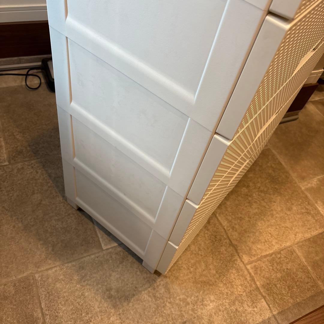 ホワイト 6段チェスト プラスチック製