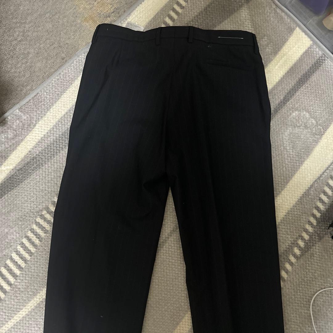 MM6メゾンマルジェラ黒 ストライプ ワイドパンツ