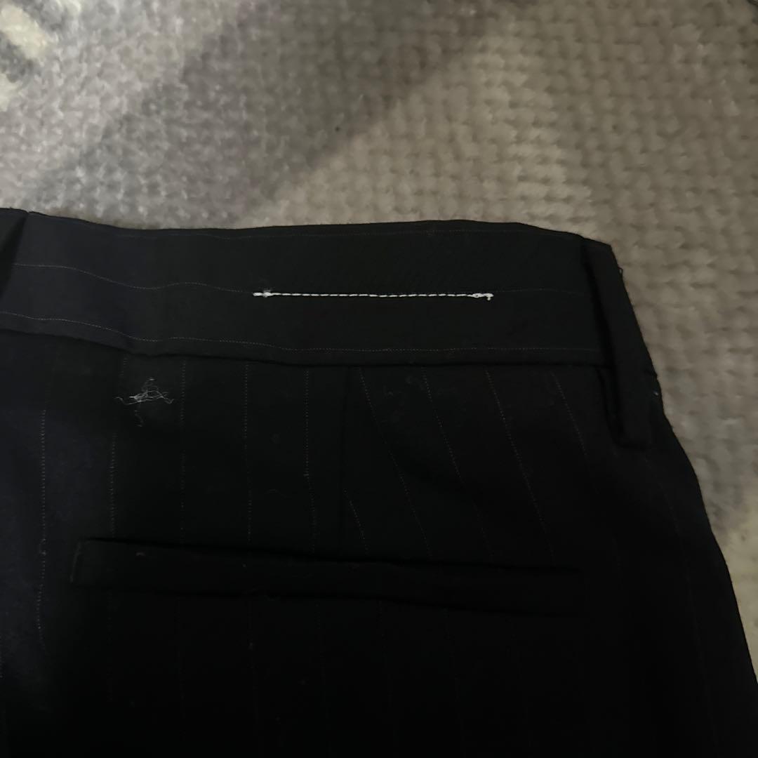 MM6メゾンマルジェラ黒 ストライプ ワイドパンツ