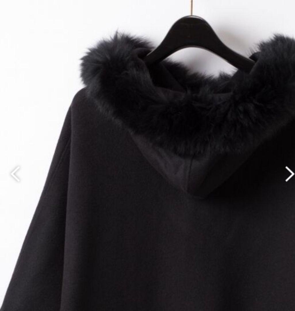 グレースコンチネンタル　Diagram　リアルファー付きフードポンチョコート