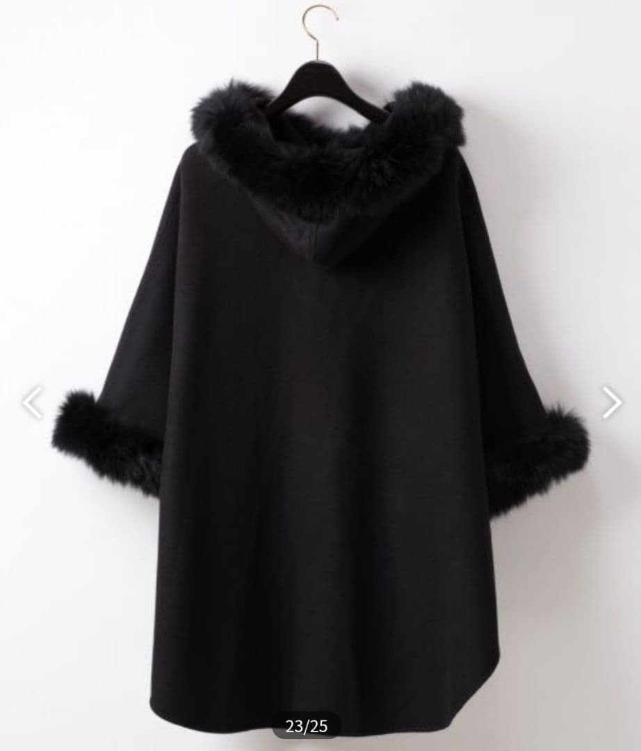 グレースコンチネンタル　Diagram　リアルファー付きフードポンチョコート