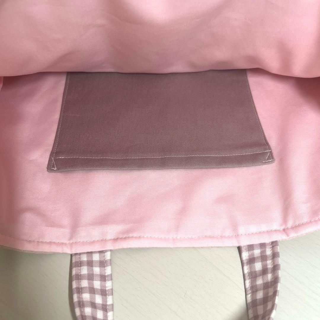 入園入学3点セット　【いちごピンクヌビ×くすみピンクチェック】　女の子