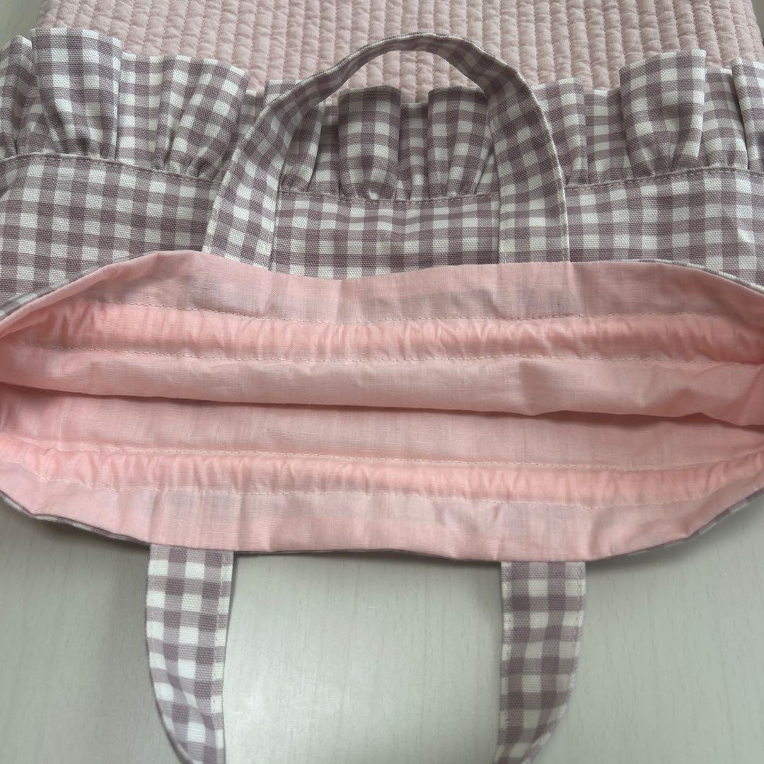 入園入学3点セット　【いちごピンクヌビ×くすみピンクチェック】　女の子