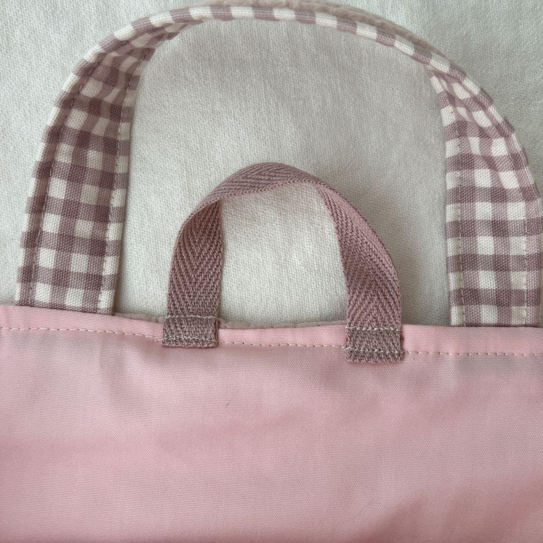 入園入学3点セット　【いちごピンクヌビ×くすみピンクチェック】　女の子