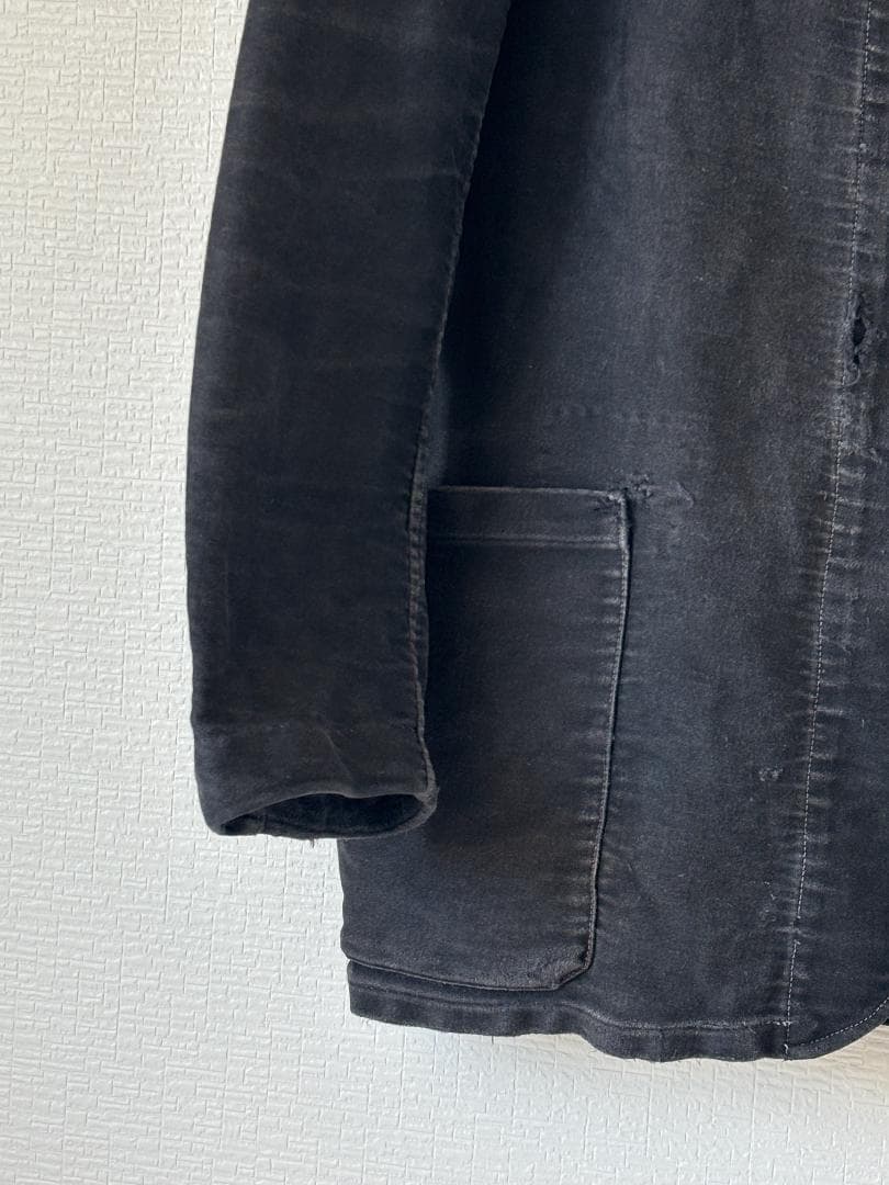 1940-50s フランス製 ブラック モールスキン ジャケット