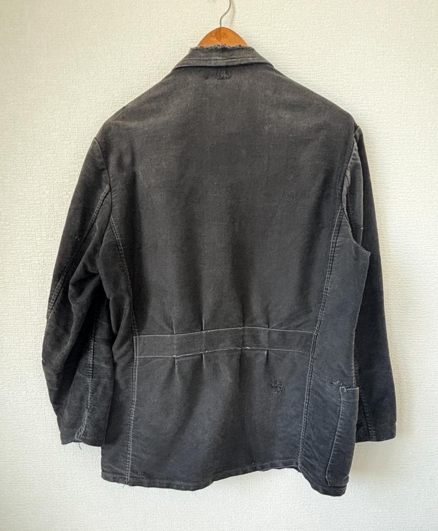 1940-50s フランス製 ブラック モールスキン ジャケット