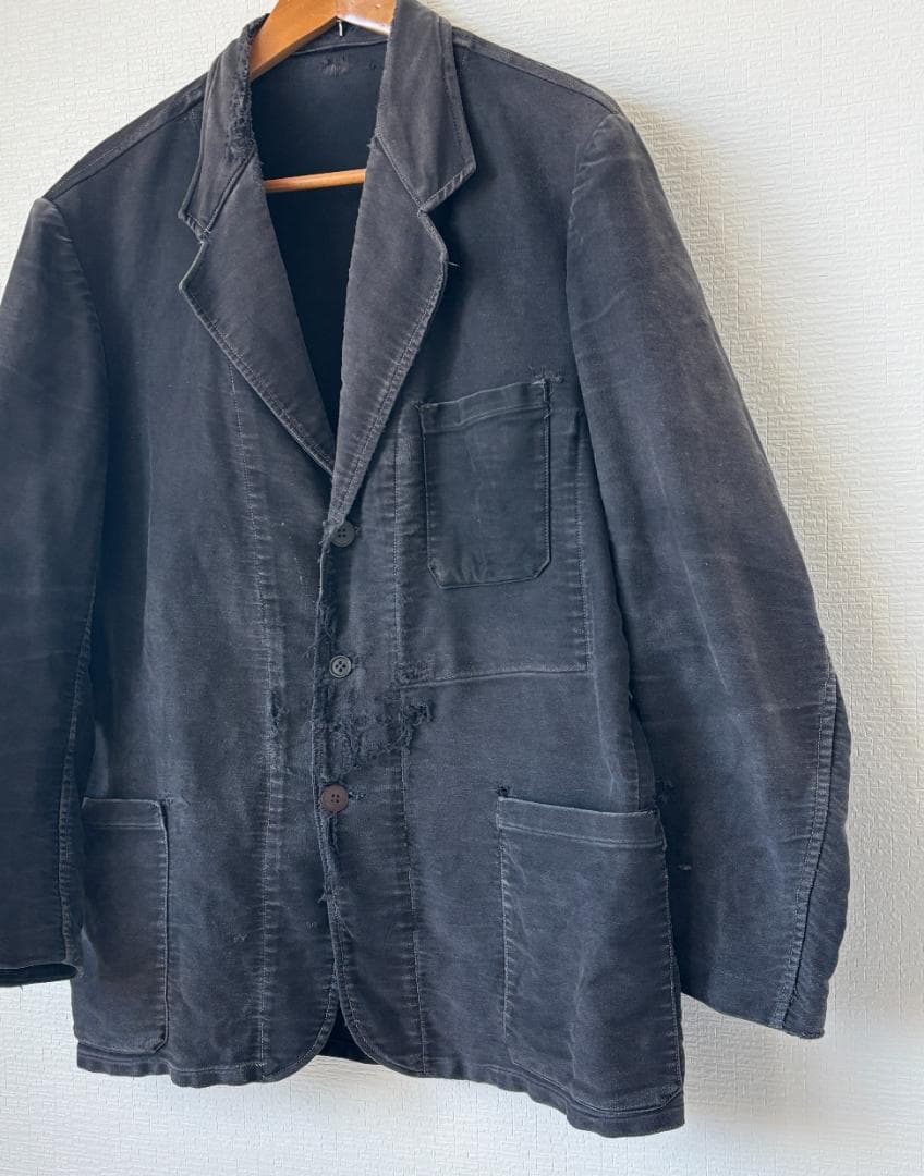 1940-50s フランス製 ブラック モールスキン ジャケット