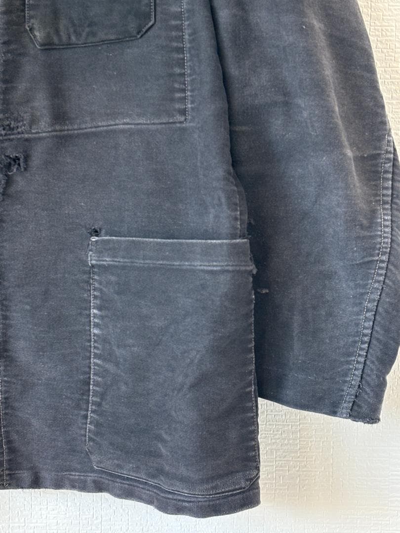 1940-50s フランス製 ブラック モールスキン ジャケット