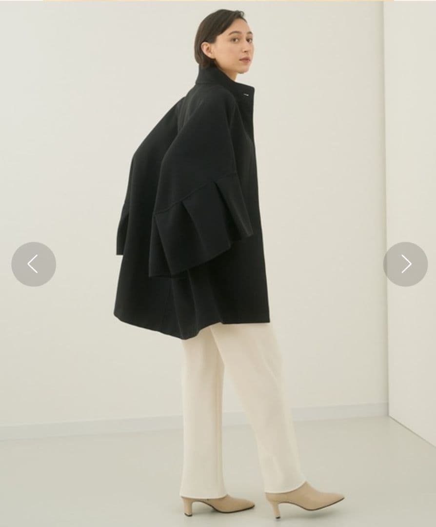 美品✨ANAYI 22AW カルゼリバーケープコート　ポンチョ ブラック 38