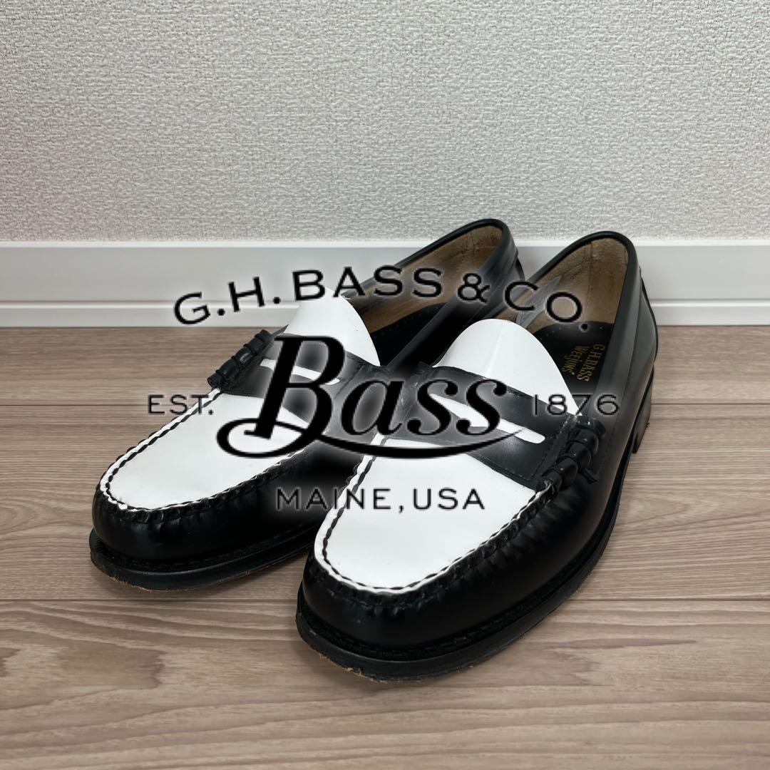 【試着のみ美品】G.H.BASS&CO コンビローファー モノクロ 41